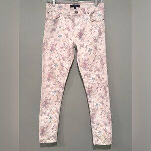 Sanctuary Mid Rise Skinny white & paste floral perfect spring summer jeans